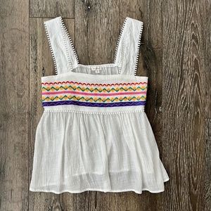 Blu Pepper Embroidered Flowy Tank Top